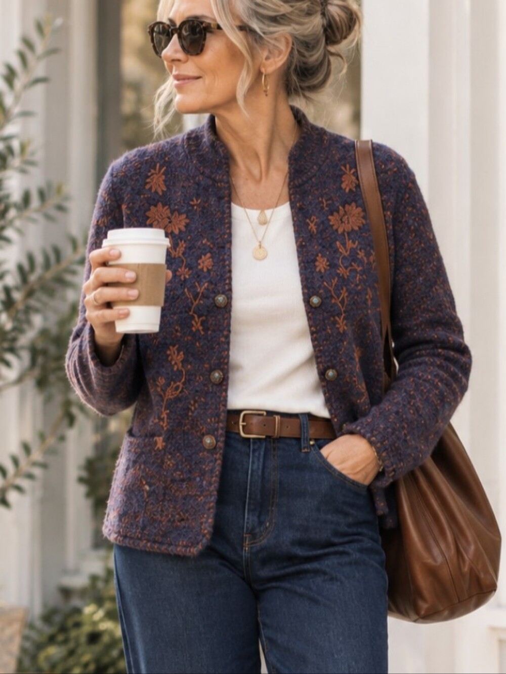 Vintage ESCADA Margaretha Ley Mohair Wool Embroidered Cardigan – Size 42